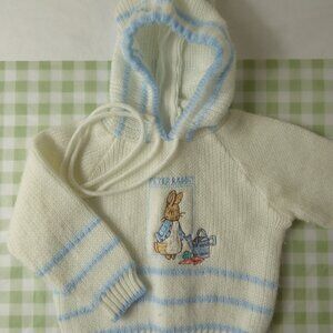 Vintage Peter Rabbit Hooded Sweater, Size 6-9 Months